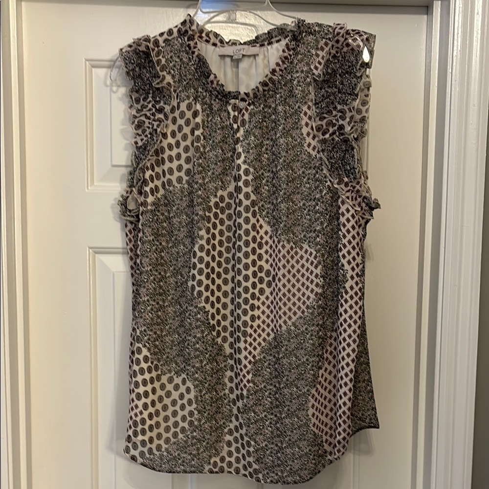 LOFT Women's Ruffle Sleeve Blouse